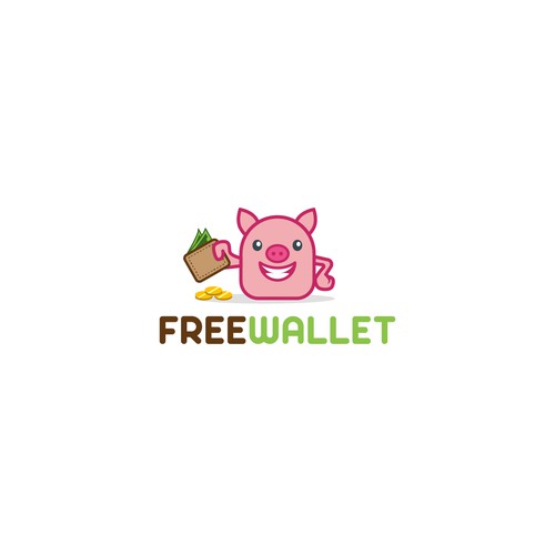 modern looking mascot logo for Free Wallet