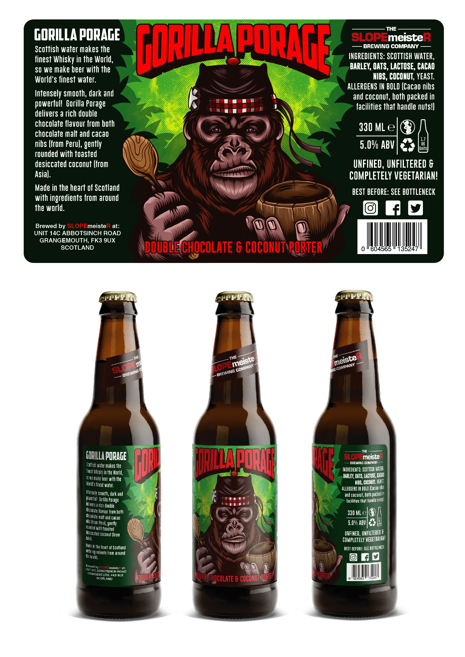 Design a label for an award winning up and coming Scottish craft brewery