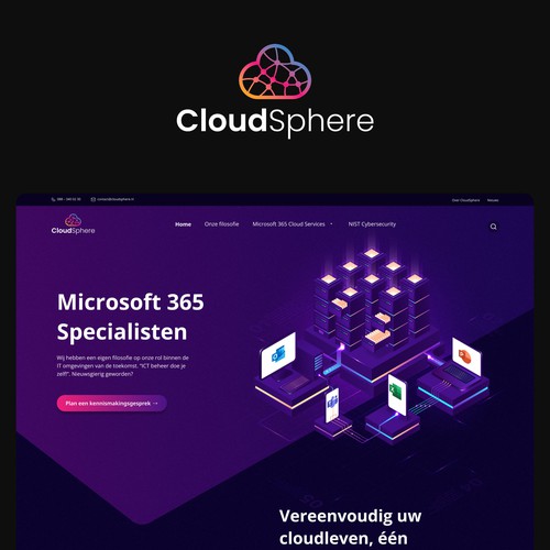 Web design concept for CloudSphere