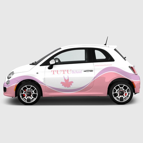 Design a cute looking Fiat for a whimsical ballet school