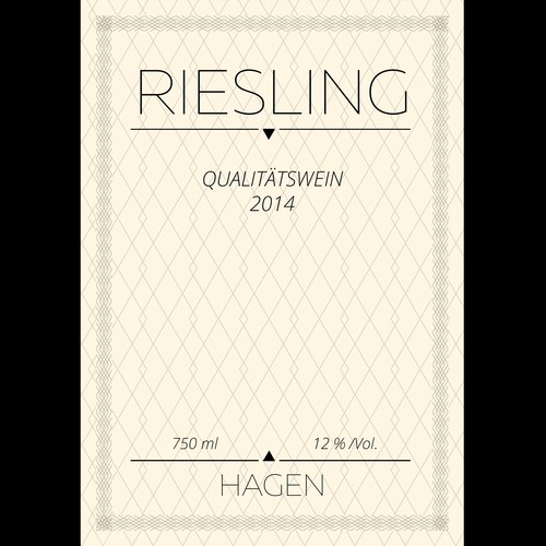 Riesling Hagen Wine Label white