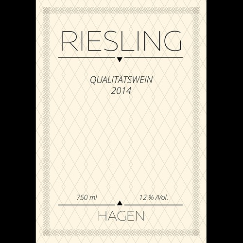 Riesling Hagen Wine Label white