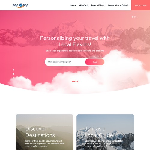 Travel Website UI