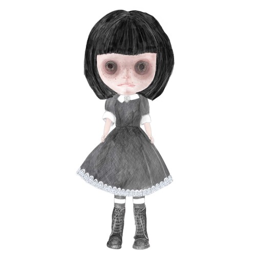 Kids Cute yet Creepy Doll Illustration