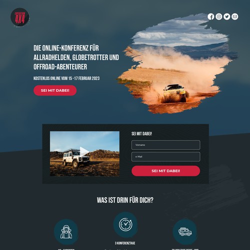 Landingpage for a Expedition4x4-Online-Summit