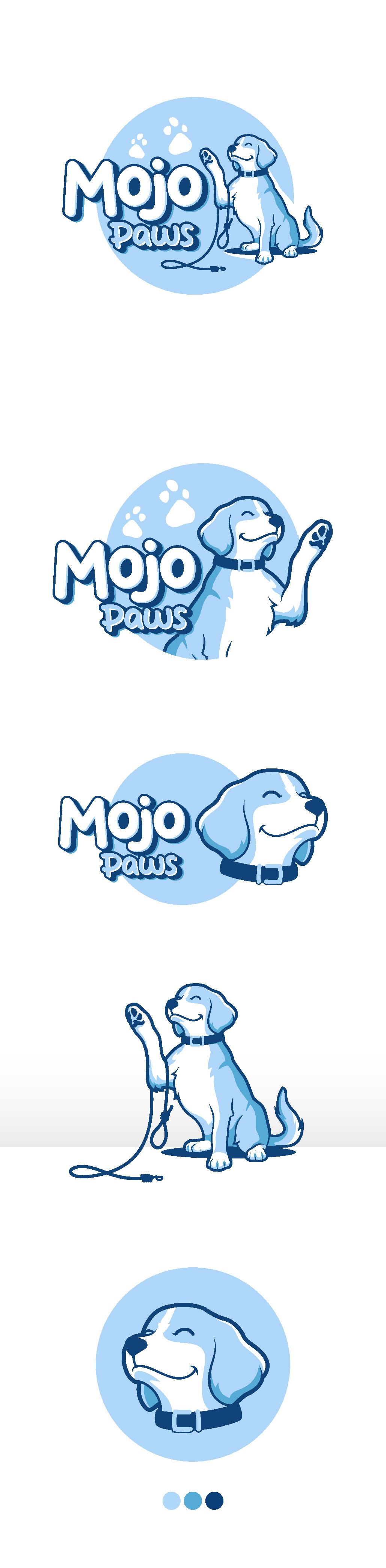 Blue Dog Logo for Sitting & Walking Husband and Wife Business