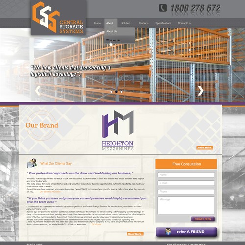 Central Storage new website design
