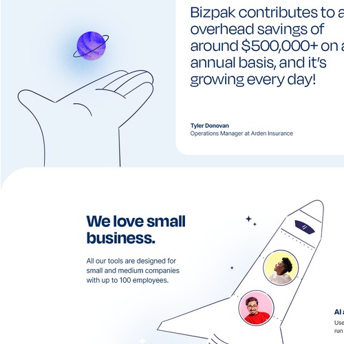 Bizpak homepage design and bootstrap code