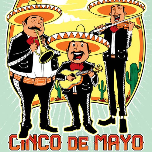 Trio of Cartoon Mariachis