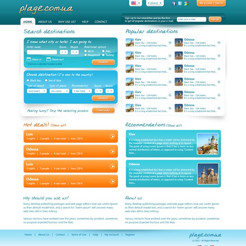 Website design for plage.com.ua