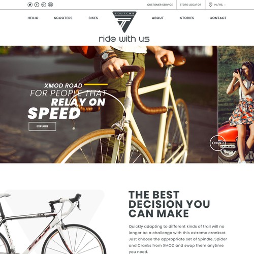 Toutche Bike Website Desugn