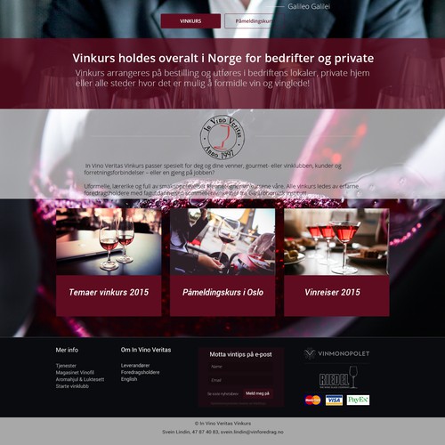 Leading wine critic in Norway needs new, modern web design