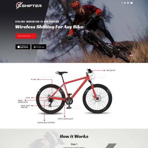 Design landing page for new cycling product