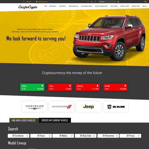 carsforcrypto.com landing page Design