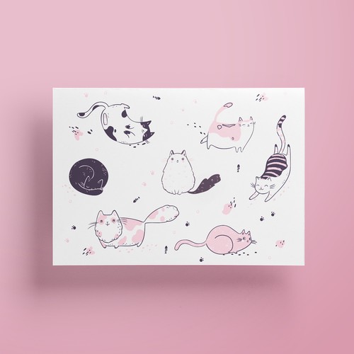 Design  playful fat cats