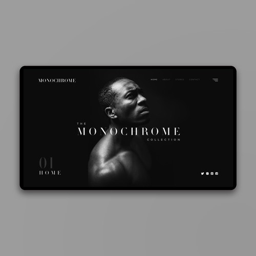 A monochrome concept landing page design