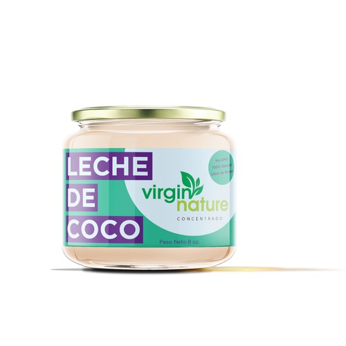 Product Label for Virgin Nature, "Leche de Coco" product