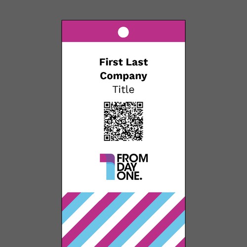 Modern attendee badge for an event