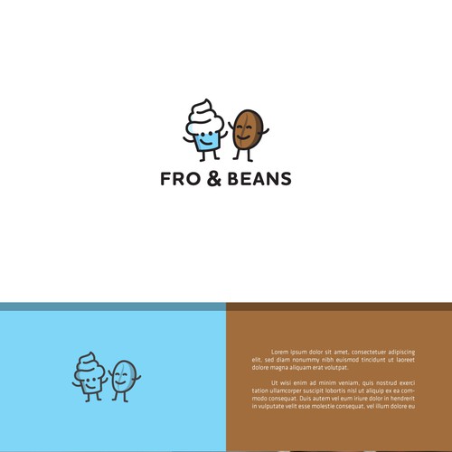 Cartoon Character Logo for Frozen Yoghurt and Coffee Shop