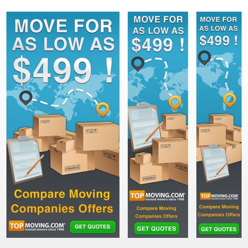 Banner ads for moving services company