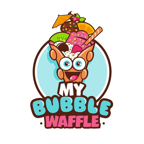 Logo for an Ice Cream (bubble Waffle) Shop