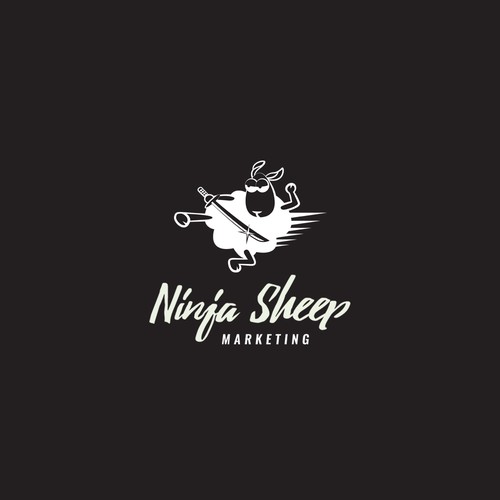 Playful logo for Ninja Sheep Marketing