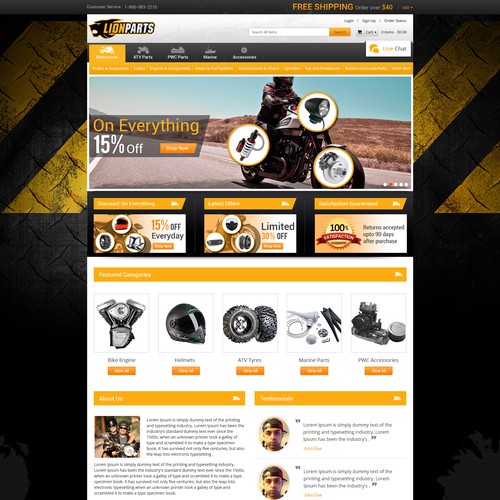 create a winning website design for lionparts a parts and accessories