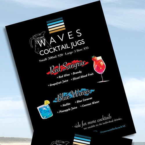 Cocktail Menu for Beachside Restaurant