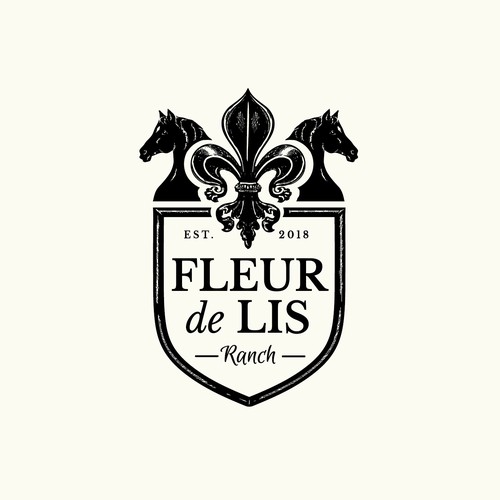 Fleur de lis design for horse ranch and wedding & events centre. 