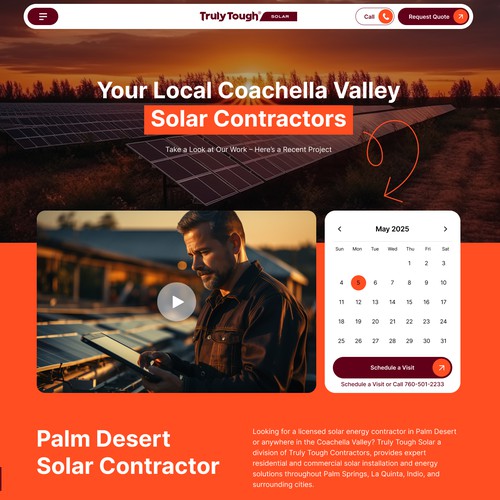 Truly Tough Contractors Landing Page Design