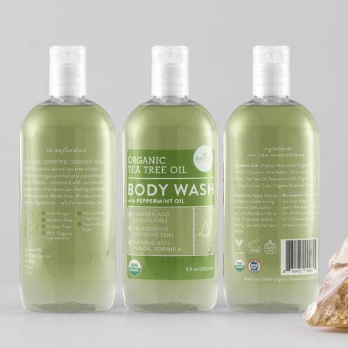 Organic Body Wash Clear Label