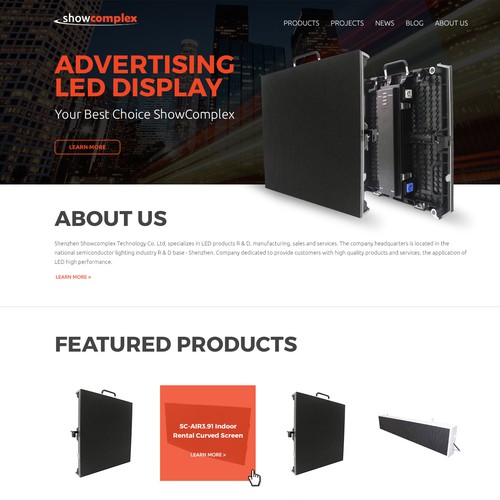 Electric Company Homepage Design