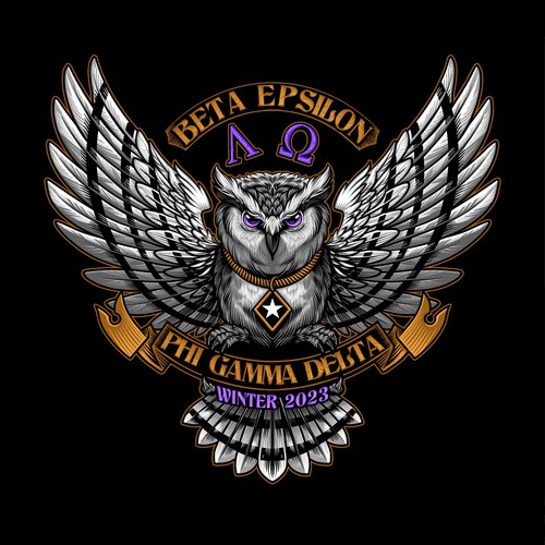 Beta Epsilon - an owl illustration