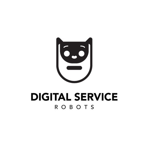 Cat robot ai logo design