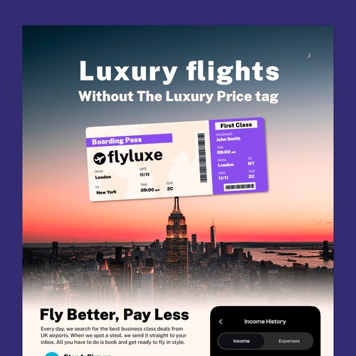 Flyer for a travel web