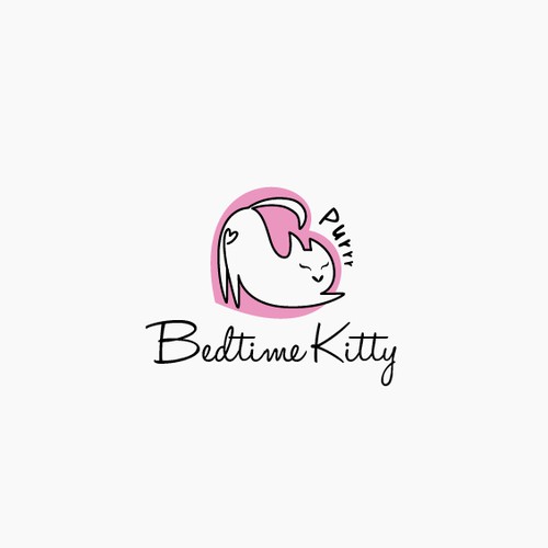 cute love cat logo 