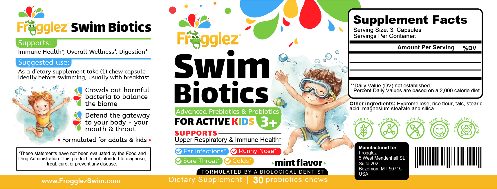 #1 swim company for kids, Frogglez, seeks FUN swim Probiotic label