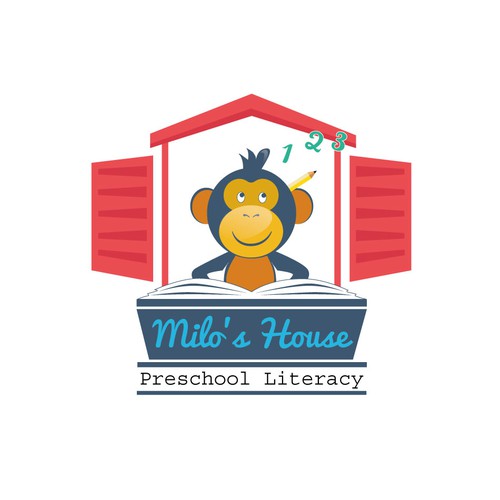 Create an eye-catching, professional logo for Milo's House Preschool Literacy