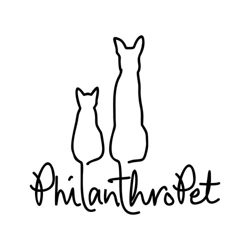 Create a sophisticated line drawing of a cat and dog for a non-profit's logo.