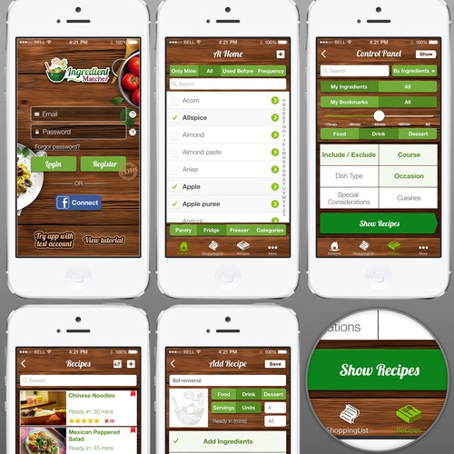 New recipe app - IngredientMatcher needs an iOS7 design