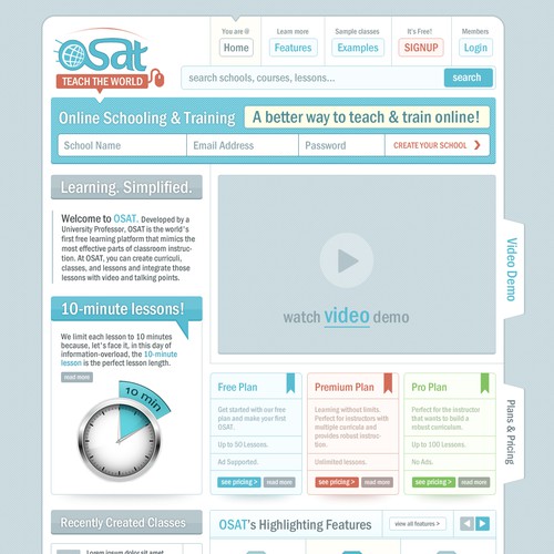 website design for OSAT - Online Schooling & Training