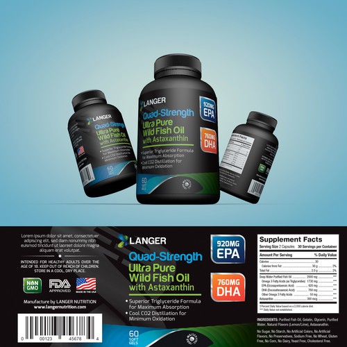 Quad Strength Fish Oil Supplement 