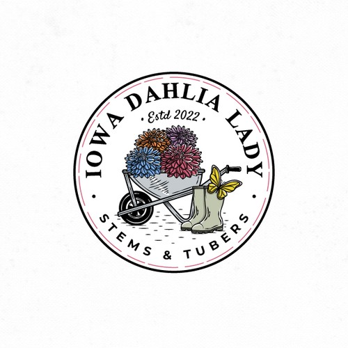 Logo Design for Flower Farm Specializing in Dahlias