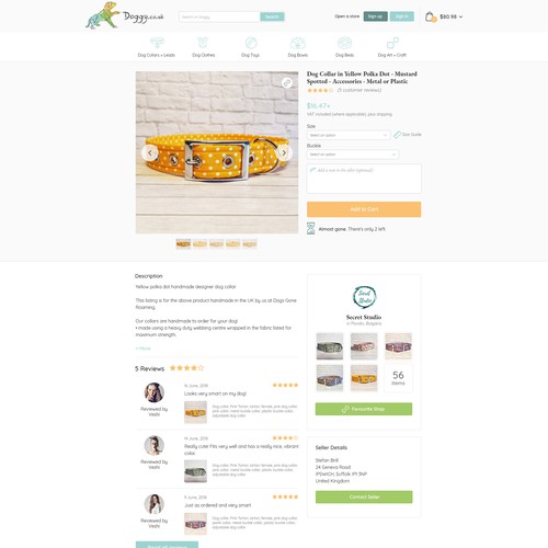 Doggy product page