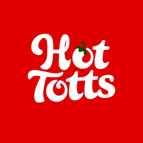 Hot Totts playful bold wordmark logo fro a restaurant
