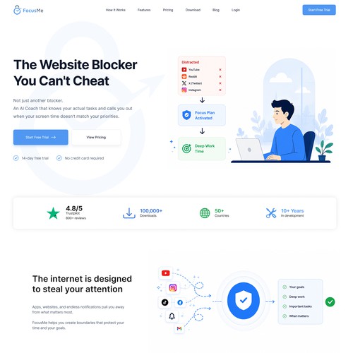 FocusMe — SaaS Website & Design System