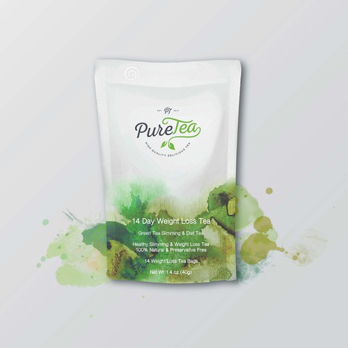 PureTea needs a beautiful package to hold 14 days of Weight Loss Tea
