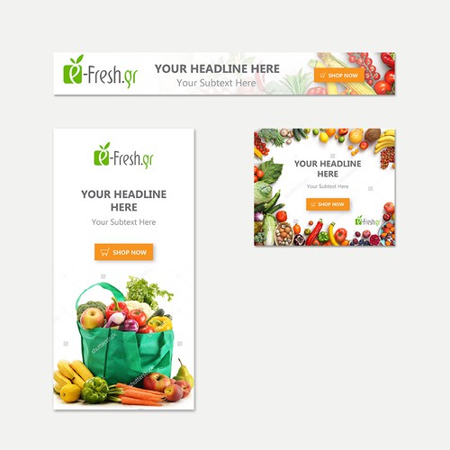 Banner Ads For An Online Groceries Store
