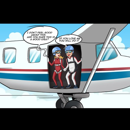 skydiver cartoon