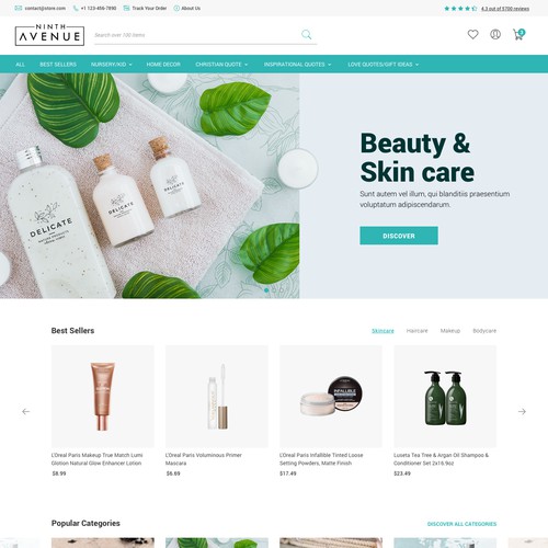 Ecommerce website for a global cosmetics brand